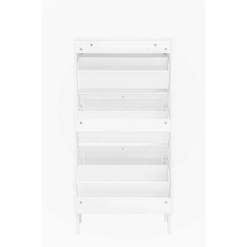Meuble à chaussures 3 portes avec panneaux style rotin
