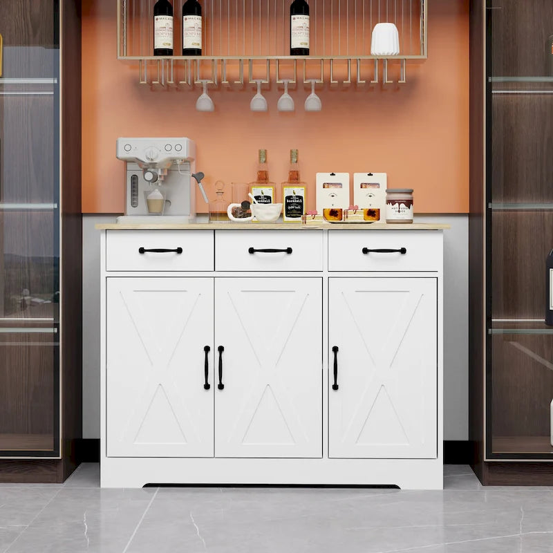Bahut de cuisine avec 3 tiroirs et 3 portes
