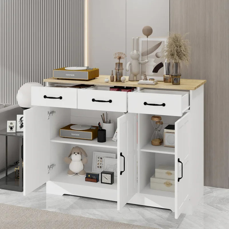Bahut de cuisine avec 3 tiroirs et 3 portes
