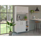Meuble de rangement de cuisine avec deux portes et trois étagères