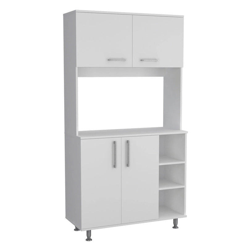 Meuble de rangement de cuisine avec deux portes et trois étagères