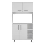 Meuble de rangement de cuisine avec deux portes et trois étagères