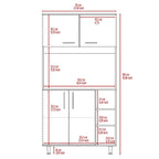 Meuble de rangement de cuisine avec deux portes et trois étagères