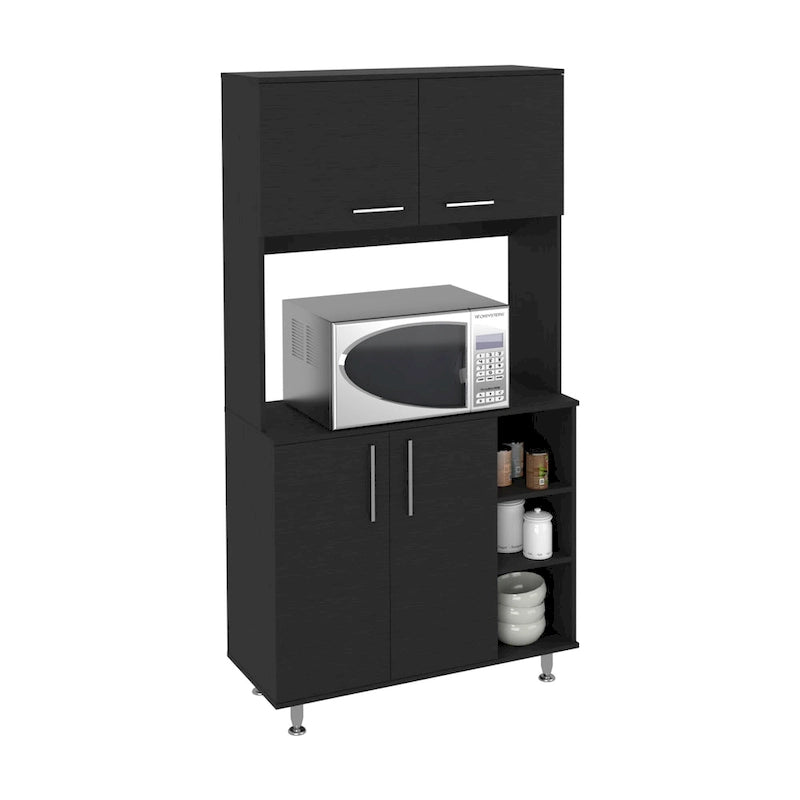 Meuble de rangement de cuisine avec deux portes et trois étagères