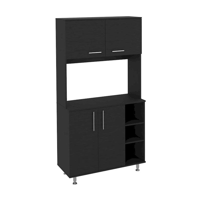 Meuble de rangement de cuisine avec deux portes et trois étagères