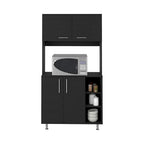 Meuble de rangement de cuisine avec deux portes et trois étagères