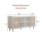 Meuble de rangement d'appoint en bois avec détails sculptés