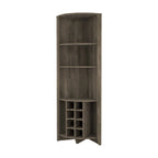 Meuble d'angle de bar en bois marron foncé de 180 cm