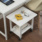 Support d'imprimante à deux niveaux sous le bureau avec étagère de rangement