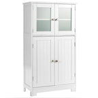 Meuble de rangement de salle de bain avec portes en verre trempé