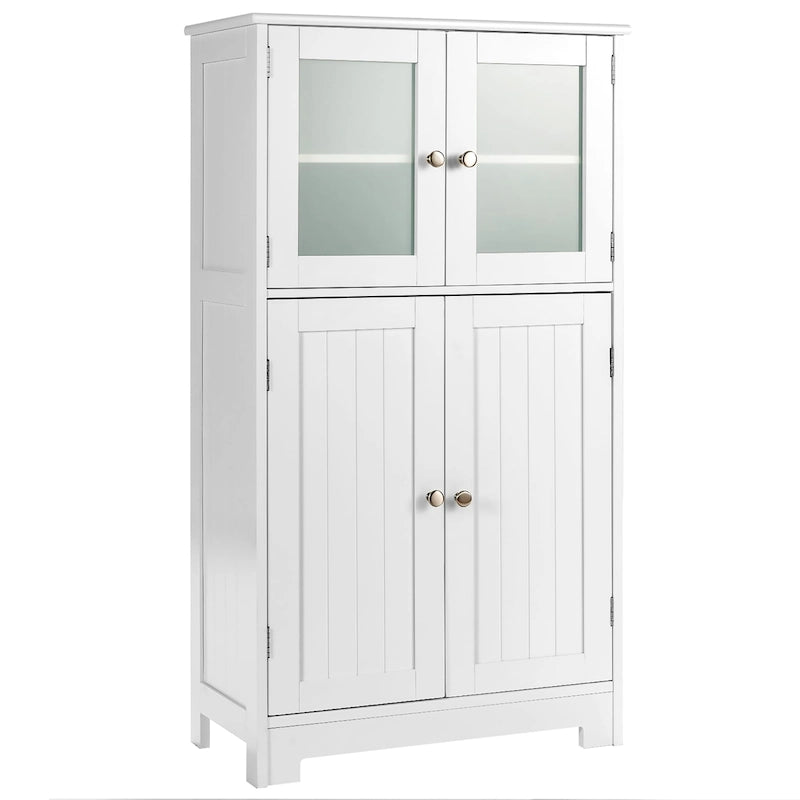 Meuble de rangement de salle de bain avec portes en verre trempé
