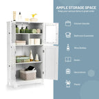 Meuble de rangement de salle de bain avec portes en verre trempé
