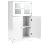 Meuble de rangement de salle de bain avec portes en verre trempé
