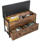 Banc ottoman de rangement Costway, coffre de rangement en bois avec couvercle à charnière - Voir détails