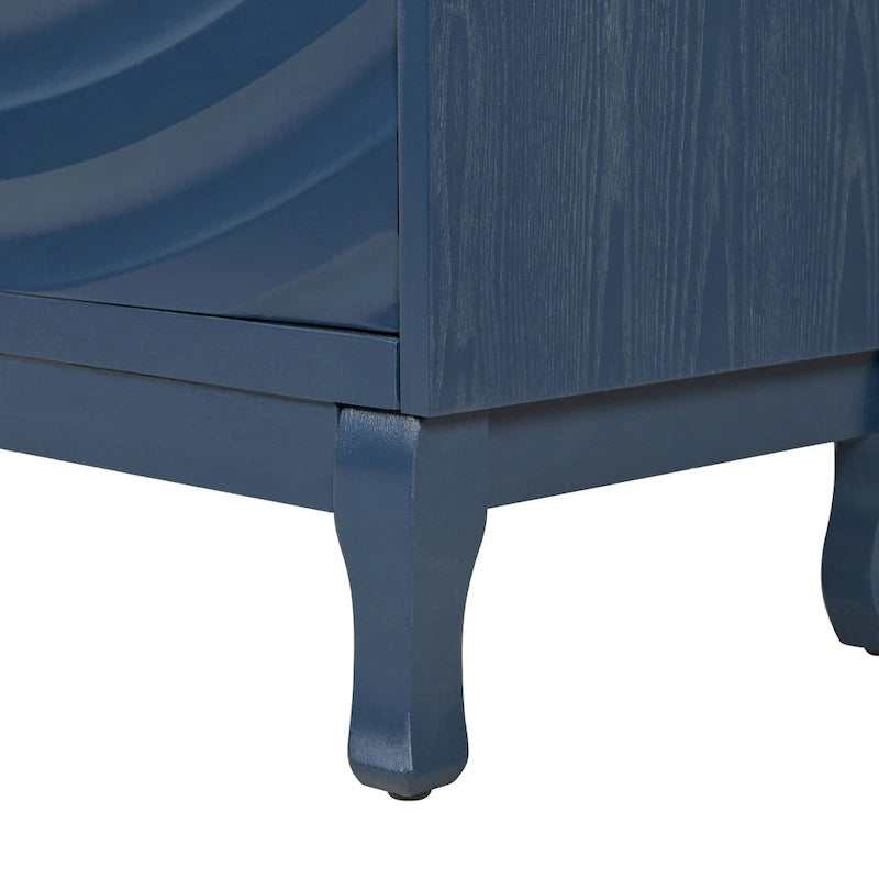 Buffet 4 portes avec façade à panneaux ondulés