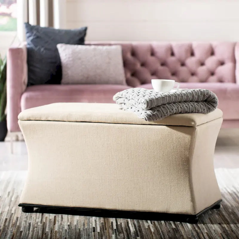 Banc de rangement en lin - 36 po L x 19 po P x 21 po H