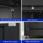 Armoire de rangement métallique avec 2 portes et 4 étagères réglables