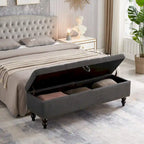 Banc de rangement avec couvercle capitonné, 150 cm
