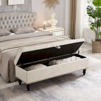 Banc de rangement avec couvercle capitonné, 150 cm