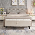Banc de rangement avec couvercle capitonné, 150 cm