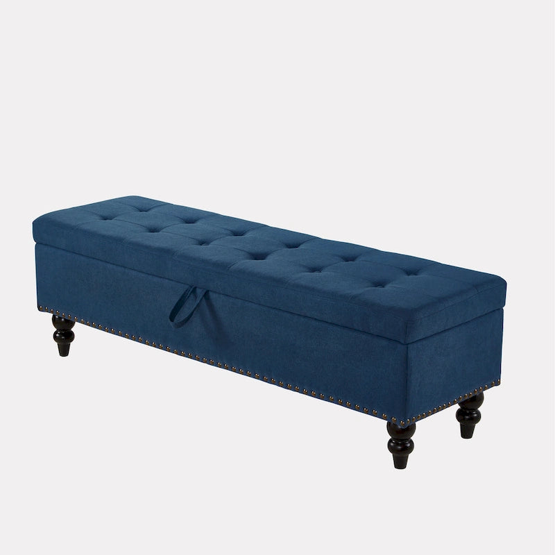 Banc de rangement avec couvercle capitonné, 150 cm