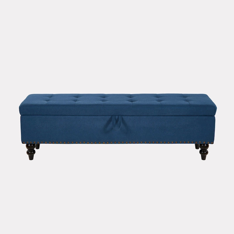 Banc de rangement avec couvercle capitonné, 150 cm