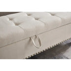 Banc de rangement avec couvercle capitonné, 150 cm