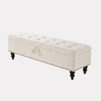 Banc de rangement avec couvercle capitonné, 150 cm