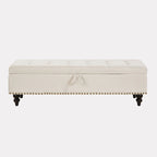 Banc de rangement avec couvercle capitonné, 150 cm