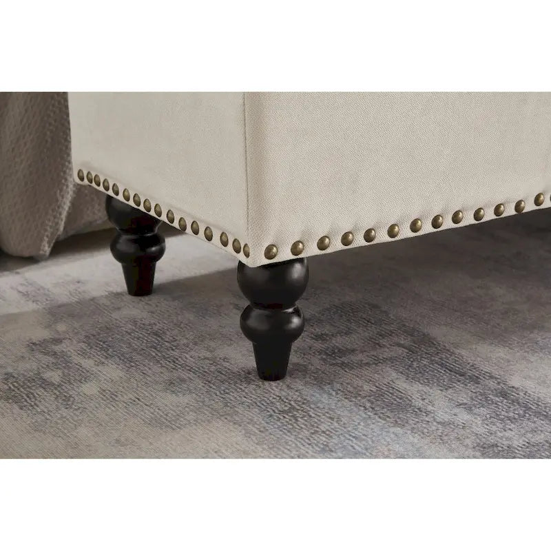 Banc de rangement avec couvercle capitonné, 150 cm