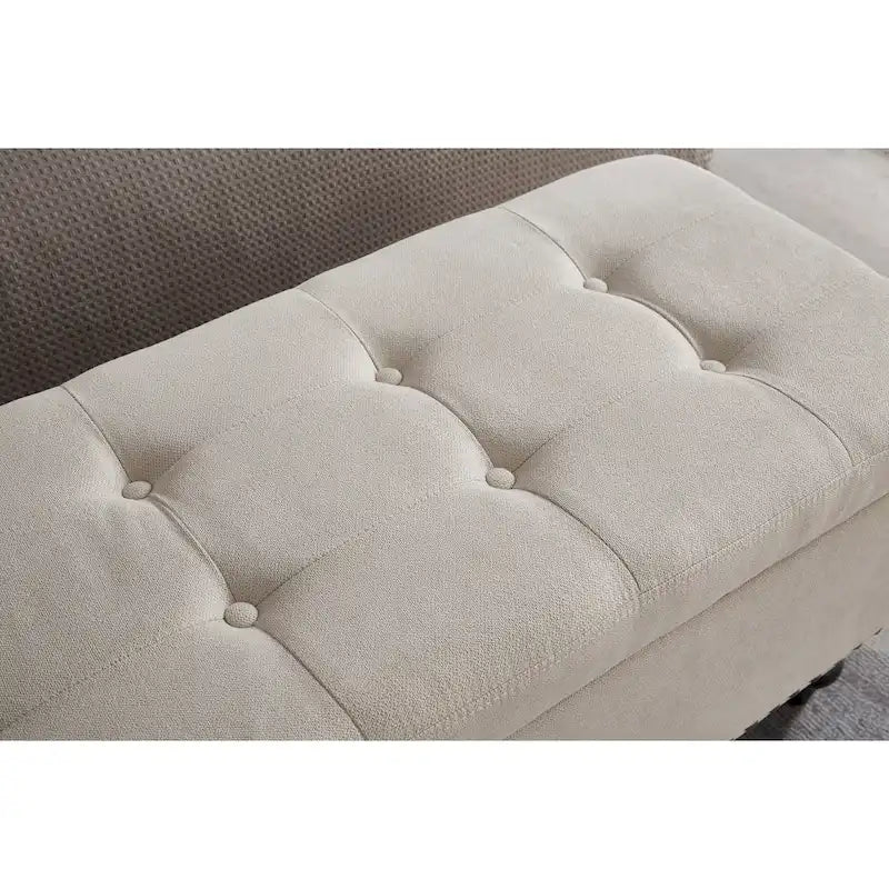 Banc de rangement avec couvercle capitonné, 150 cm