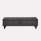 Banc de rangement avec couvercle capitonné, 150 cm