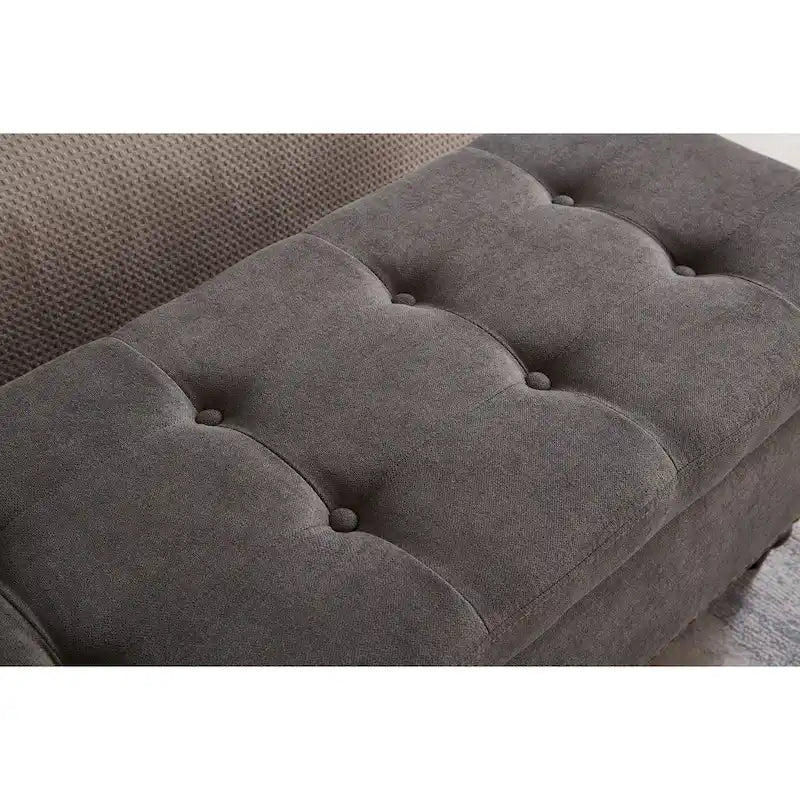 Banc de rangement avec couvercle capitonné, 150 cm