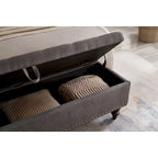 Banc de rangement avec couvercle capitonné, 150 cm
