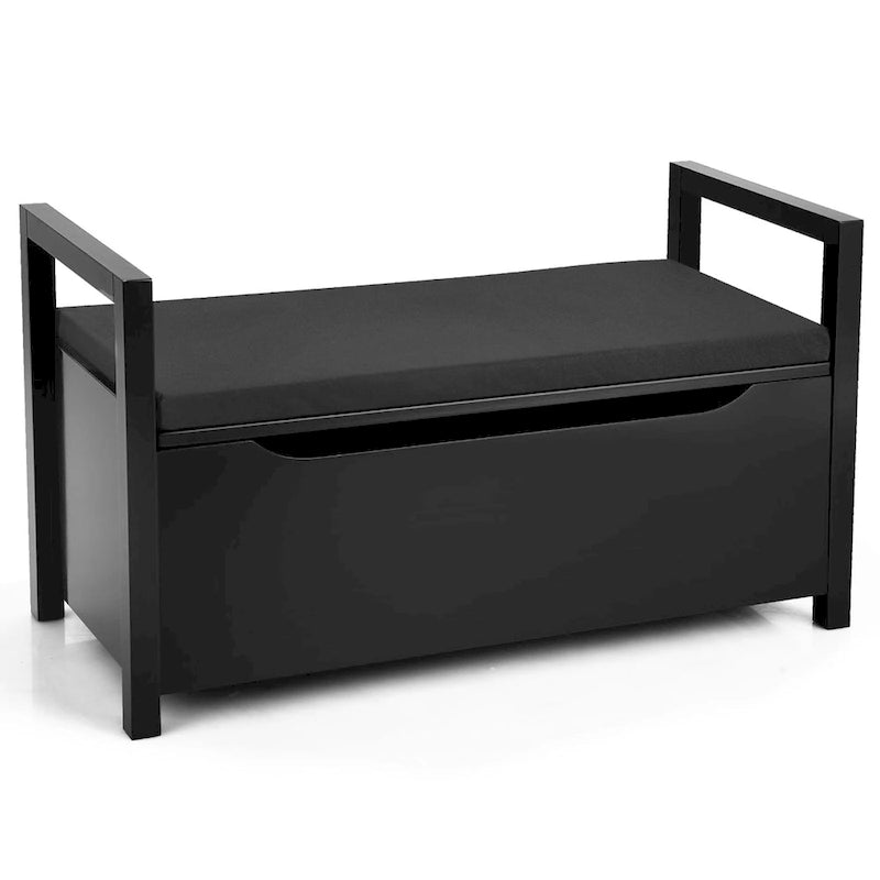 Banc de rangement avec coussin et rangement dissimulé