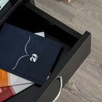 Meuble d'imprimante mobile de 24 po avec tiroir et armoire, noir