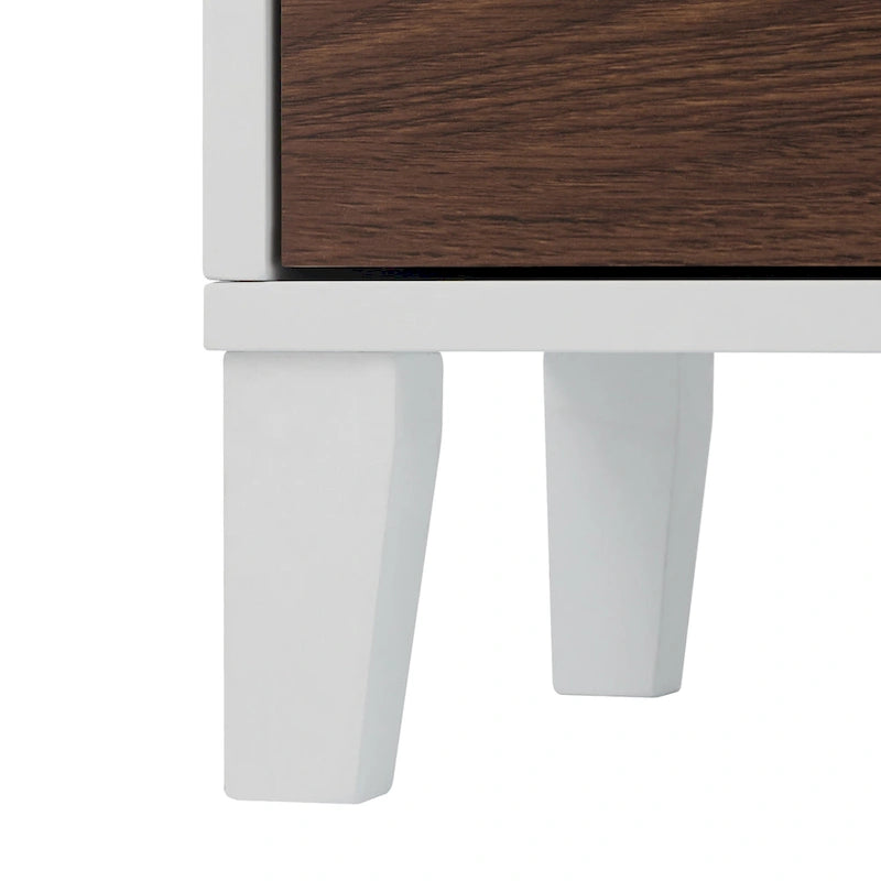 Colonne de rangement pour linge de maison sur pied avec portes en verre et en bois