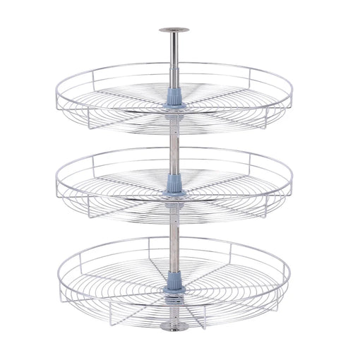 Dowell Lazy Susan 18 Diameter - 360 Degree Triple Rack Stainless Steel