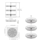 Plateau tournant paresseux en acier inoxydable de 18 po - Triple étagère rotative à 360°