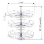 Plateau tournant paresseux en acier inoxydable de 18 po - Triple étagère rotative à 360°