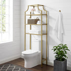 Étagère de rangement sur toilettes avec tablettes en verre trempé