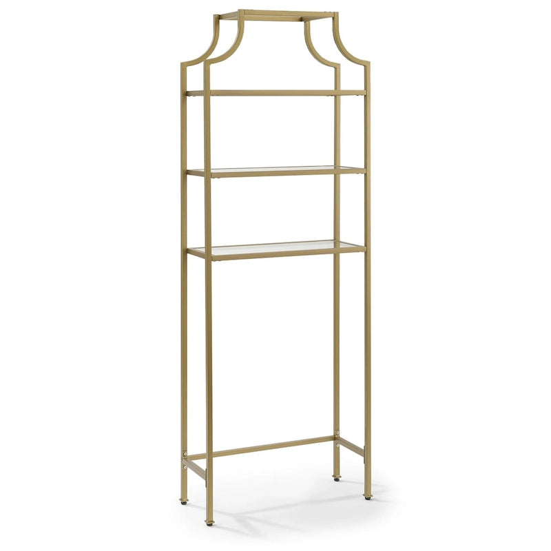 Étagère de rangement sur toilettes avec tablettes en verre trempé