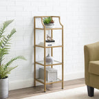 Étagère à Structure en Acier et Tablettes en Verre - 12,5 larg. x 12,5 prof. x 40 haut.