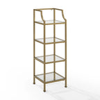 Étagère à Structure en Acier et Tablettes en Verre - 12,5 larg. x 12,5 prof. x 40 haut.