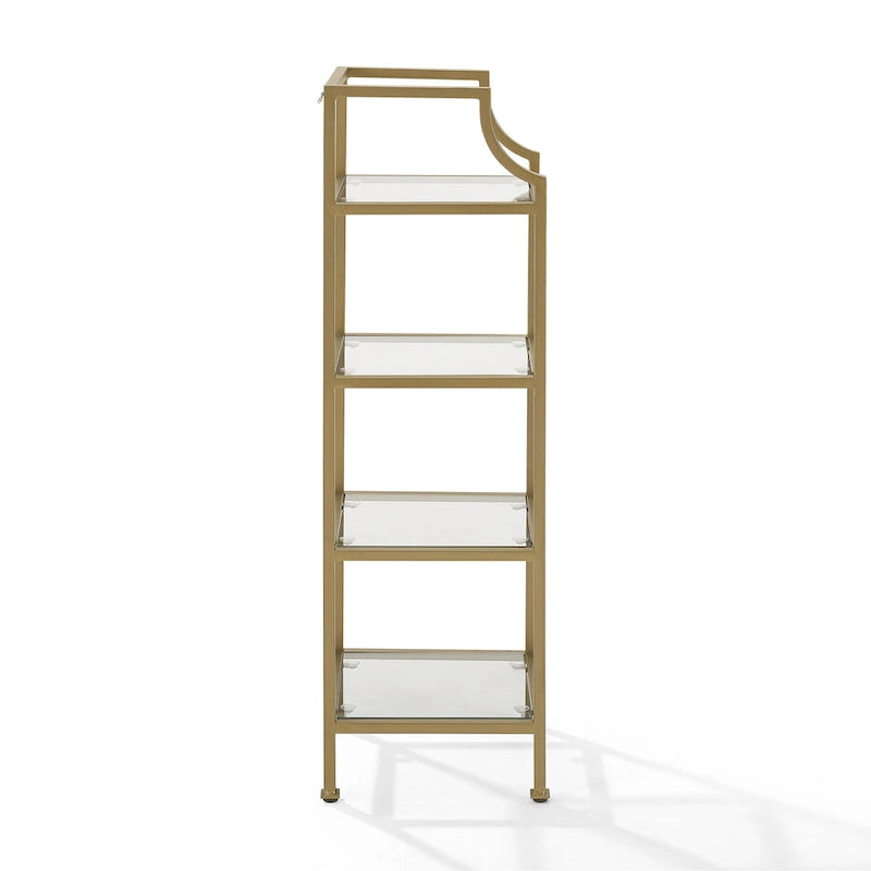 Étagère à Structure en Acier et Tablettes en Verre - 12,5 larg. x 12,5 prof. x 40 haut.