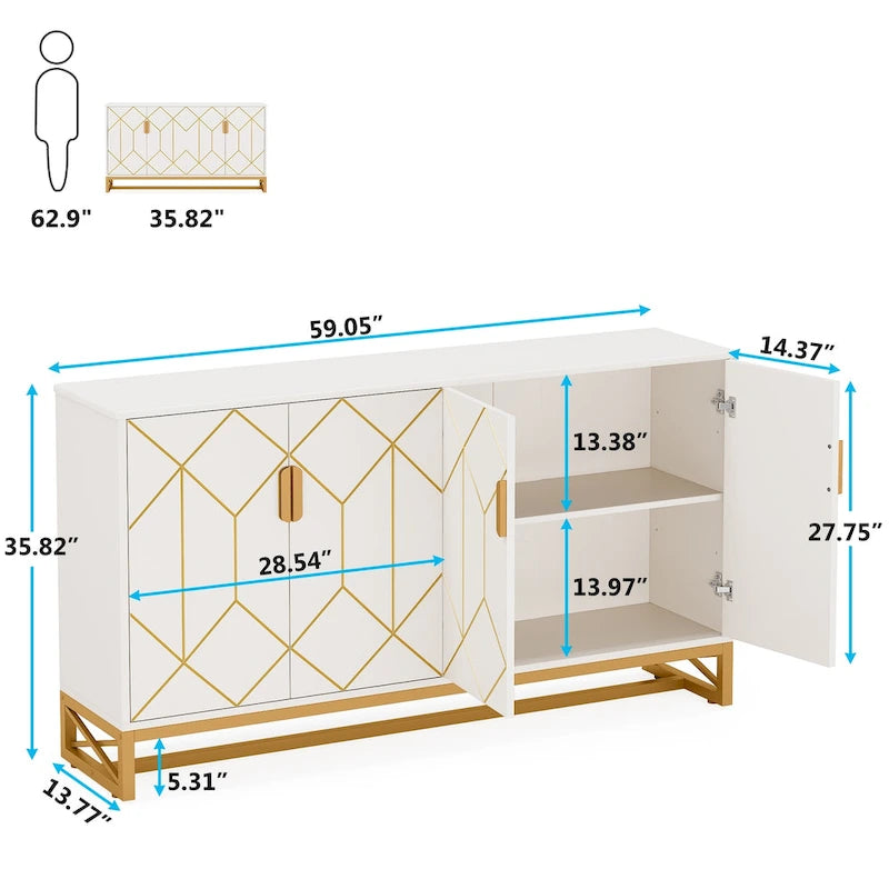 Buffet avec compartiments de rangement