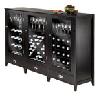 Ensemble meuble à vin modulaire 3 pièces, Espresso - 22.64 x 15.75 x 40 pouces