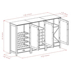 Ensemble meuble à vin modulaire 3 pièces, Espresso - 22.64 x 15.75 x 40 pouces