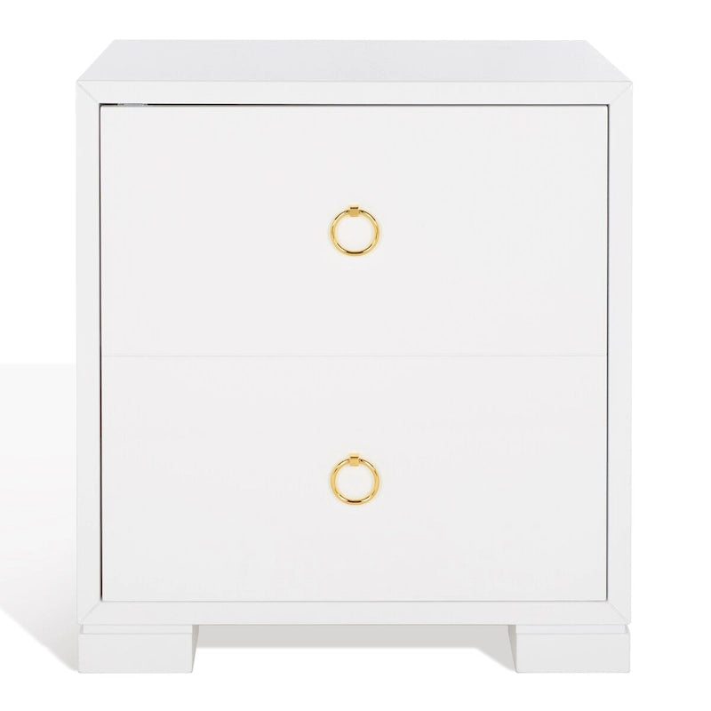 Coffre de rangement laqué blanc et or – 61 cm (L) x 46 cm (P) x 66 cm (H)
