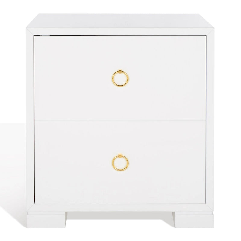 Coffre de rangement laqué blanc et or – 61 cm (L) x 46 cm (P) x 66 cm (H)